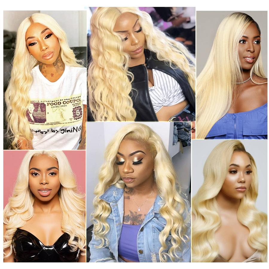 

360 Lace Frontal Wigs Human Hair With Baby Hair Pre-Plucked Wigs Glueless Bleach Blonde Body Wave 613 Wig For Women, 613#