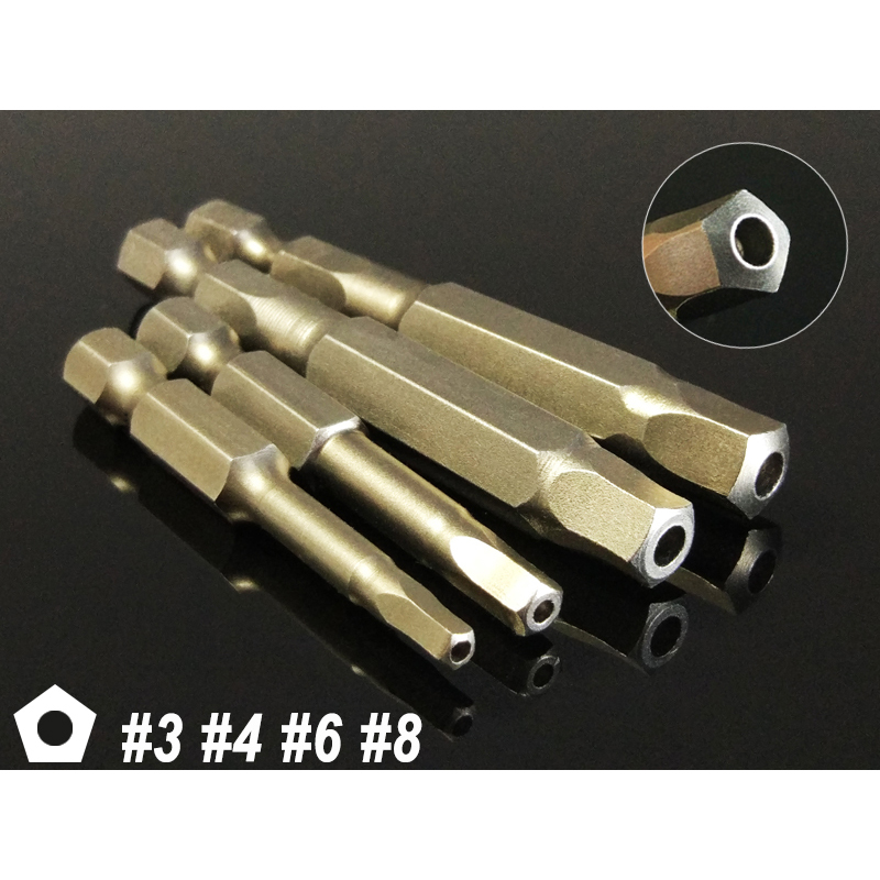 

4Pcs Set Pentagon Screwdriver Drill Bits Share Bicycle Security Bits 1/4" Hex Shank S2 DIY Hand Tool Sets Y200321