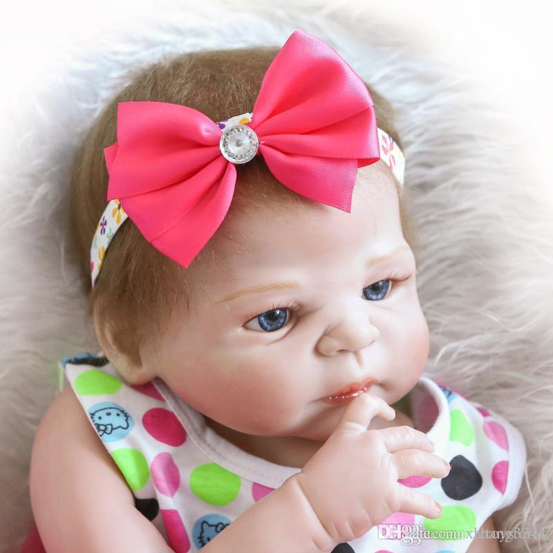 23/" Lifelike Full Body Silicone Girl Baby Doll Newborn Preemie Dolls Babies