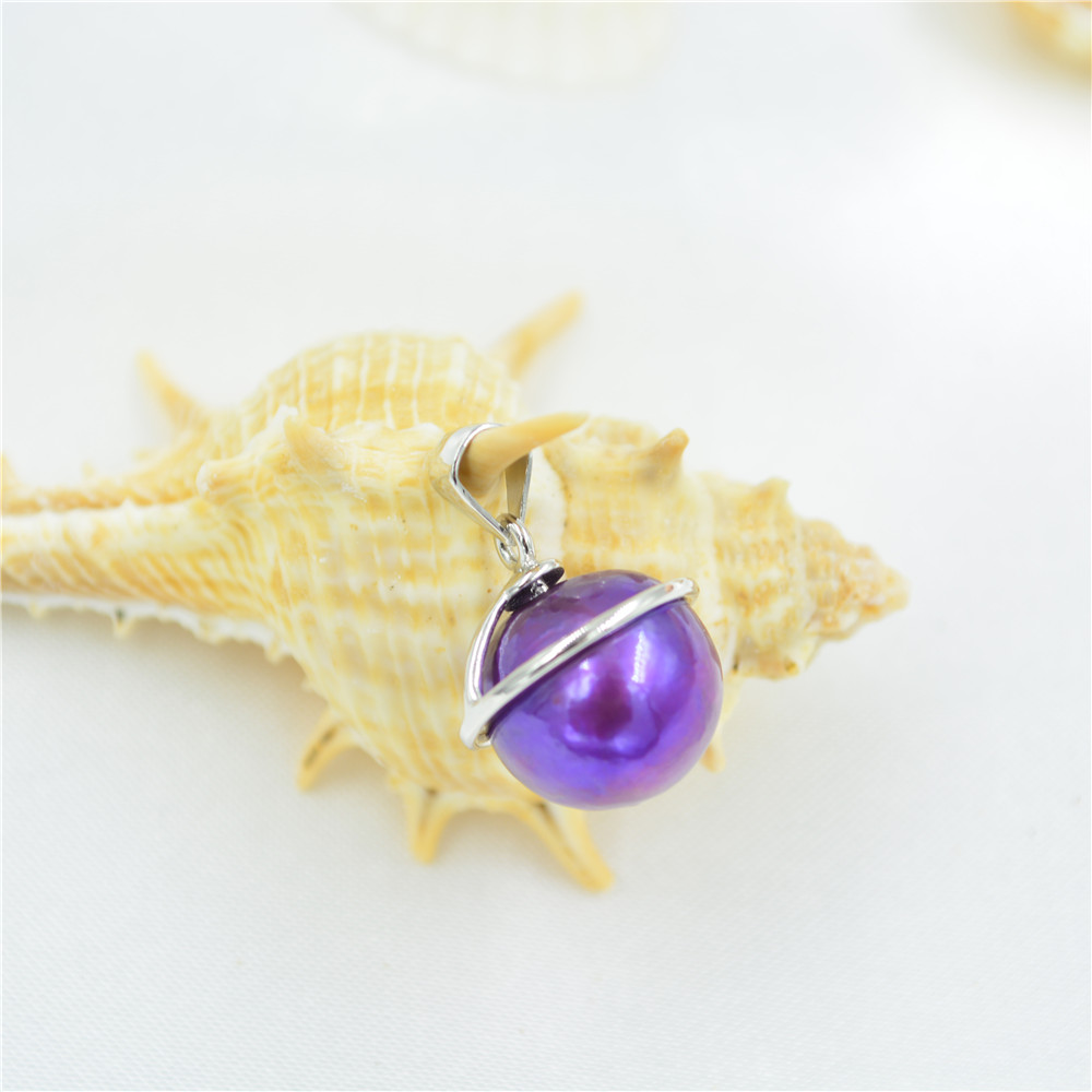 Korean version silver jewelry S925 Pearl Pendant settings Mount Necklace female fashion personality DIY empty bracket accessories-image-450256618