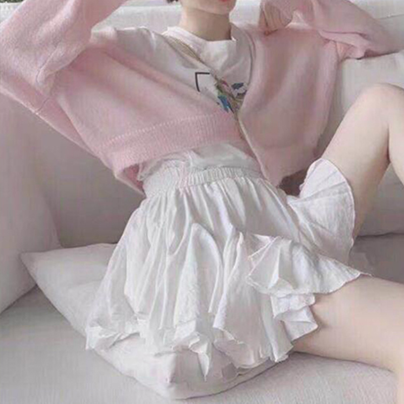 

Women chiffon pleated mini tutu skirt with high waist, ball gown, school shorts, skirts for women 2020, summer clothes with, Black one