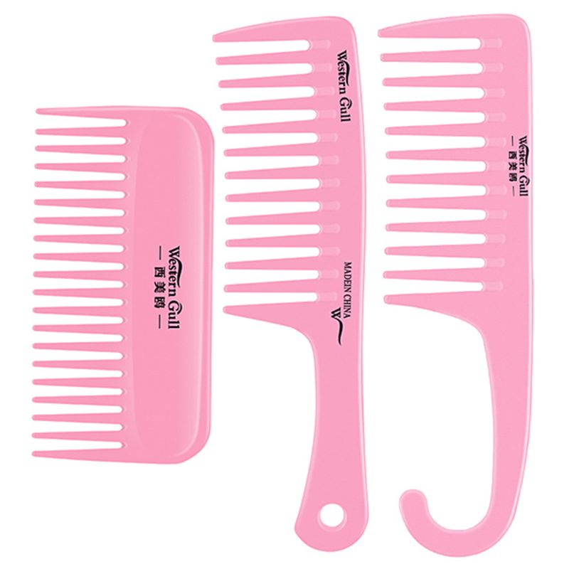 

Plastic Professional Large Wide Tooth Comb Detangling Hairdressing Styling Tool Anti-static Hair Comb Massage