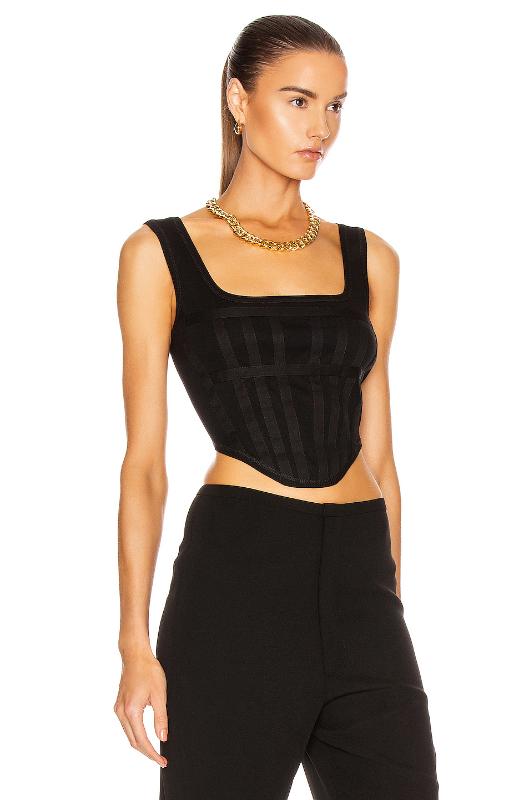 

Elegant high quality sexy women black square collar sleeveless Tops bandage tops strap party bandage wholesale