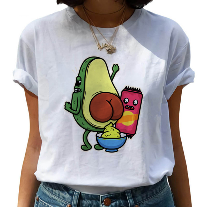 

New Avocado Kawaii T Shirts Women Ullzang Cartoon Funny T-shirts 90s Cute Graphic Tshirt Harajuku Korean Style Top Tees Female, Bait