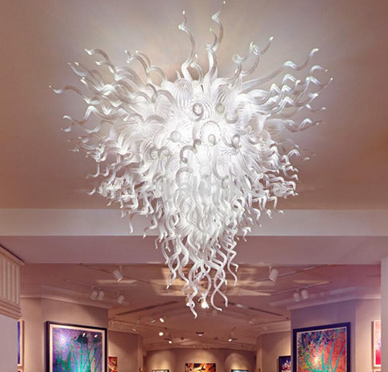 Lamps Nordic Hand Blown Glass Chandelier Lights Modern Art Decoration LED Flush Mount Ceiling Lighting on Sale-image-498280449