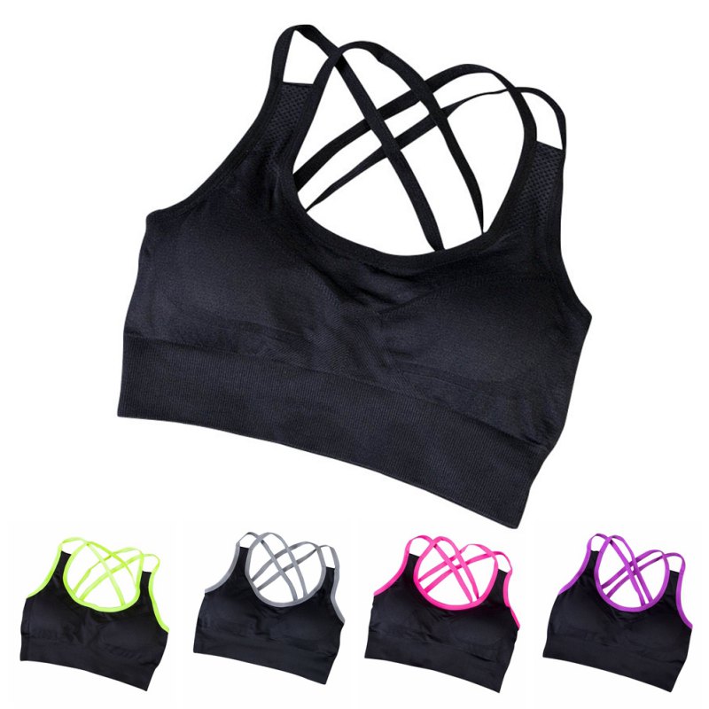 

2020 Screaming Retail Price Outdoor Type Women Yoga Bra Top Fitness Seamless Racerback Padded Sports Bra Set, Black