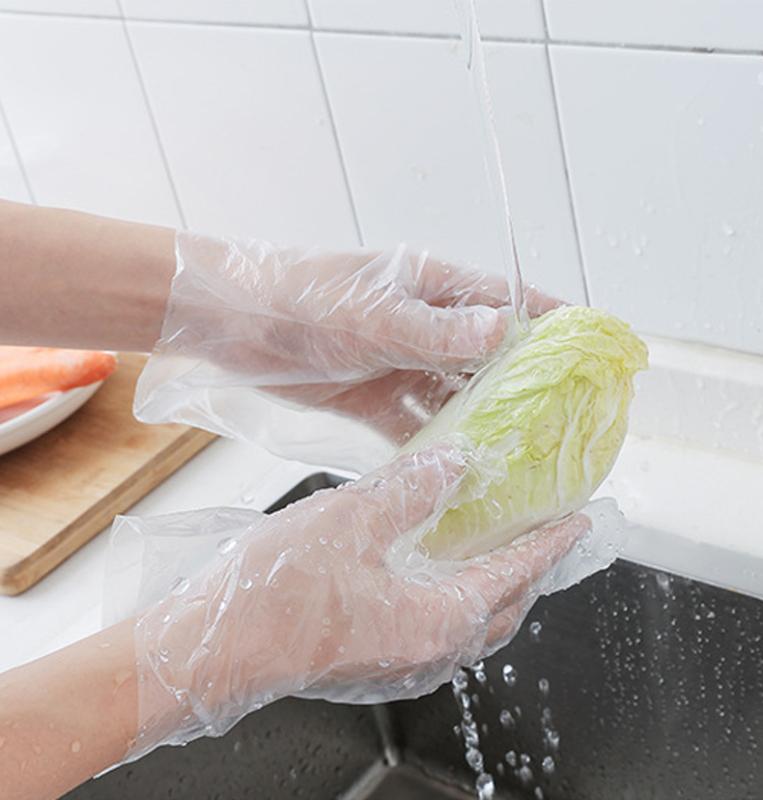 

Easy Disposable Gloves One-off Plastic Gloves Transparent Eco-friendly for DIY Cooking Kitchen Accessories 100pcs/lot