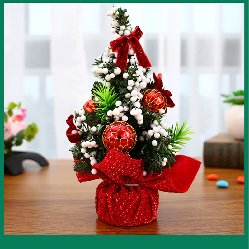 

20cm Christmas Tree Ornaments Office Home Decor Mini Lovely Xmas Trees Gifts for Kids Tabletop Shop Window Decorations 3 Pcs/lot