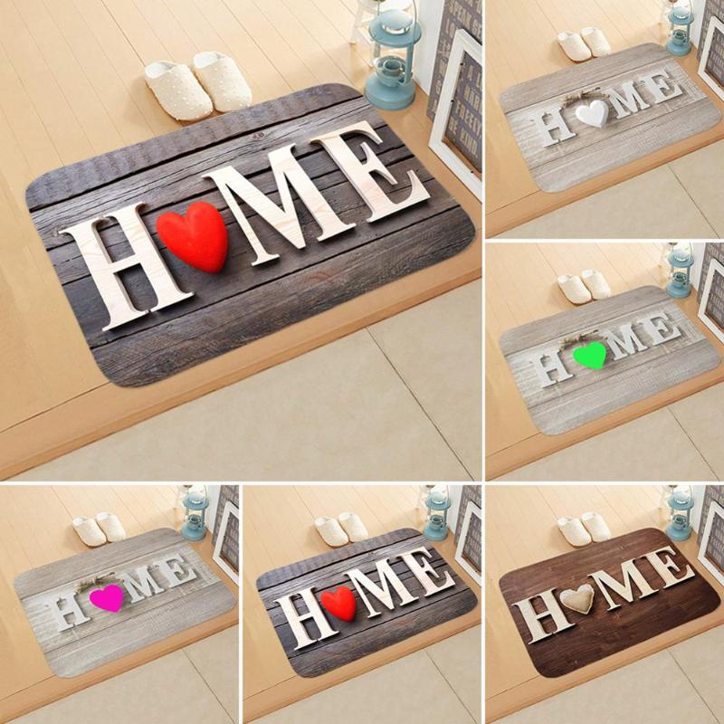 

Home letter Print Doormats Rectangle Non-Slip Door Mat Bedroom Kitchen Entrance Print Floor Mat Door Mats, White