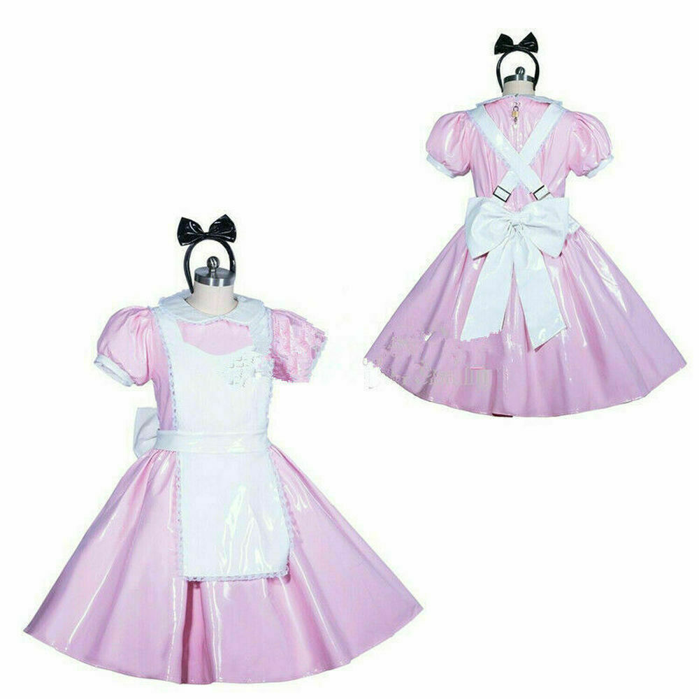 

heavy PVC sissy maid Alice dress cross dressers Tailor-made cosplay, Black