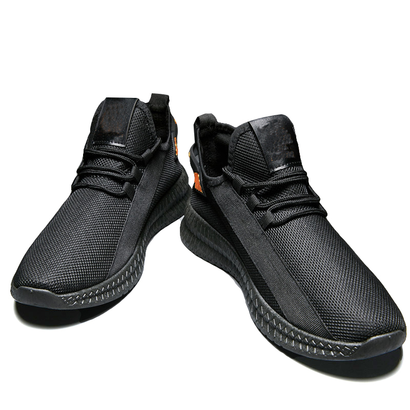 

Sneakers Mens autumn 2019 new shoes men breathable tide shoes wild shoe cushion sports and leisure net men's running, Black