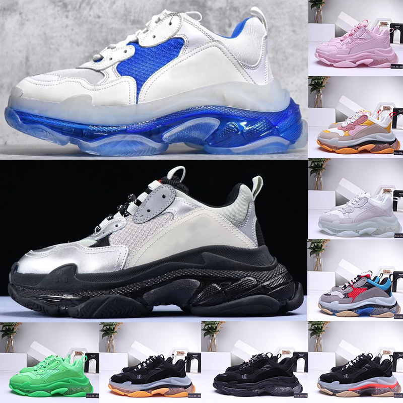 

Crystal Bottom Paris 17W Triple S Mens Casual Shoes Fashion Womens Luxury Sports Sneakers Vintage Old dad Trainers Size 36-45