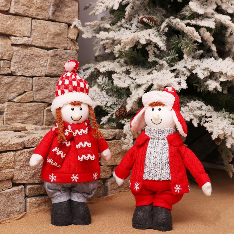 

2018 New Christmas Dolls Decorations Hotel Familia Shopping Mall Window Ornaments Props Boys Girls Lovely Toys Gift For Children