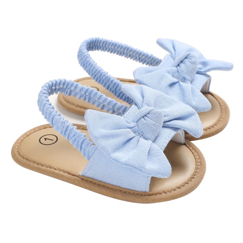 

Baby Girls Bow Knot Sandals Summer Soft Sole Flat Princess Shoes Infant Non-Slip First Walkers, Yellow