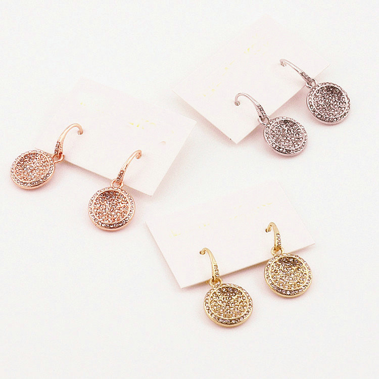 Free Shipping Fashion Silver/Gold/Rose Gold Plated Lock Key M Full Rhinestone Letter Style Logo Stud Drop Brand Dangle Chandelier Earrings