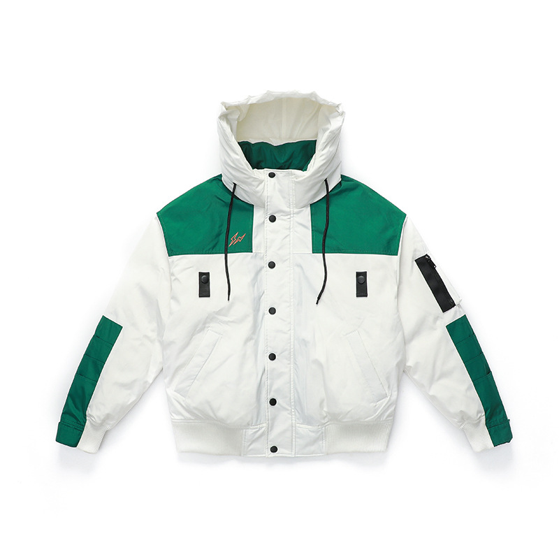 

High Quality Men's Winter Down Jacket Coat Thick Warm Hooded Short Down Jacket for Men White Duck Puffer Jackets, Sky blue