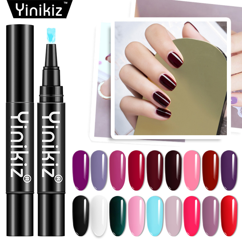 

Nail Gel Yinikiz Est 18 Colors Varnish Pen One Step Polish Hybrid UV Art Lacquer Paint, 1pcs french tip