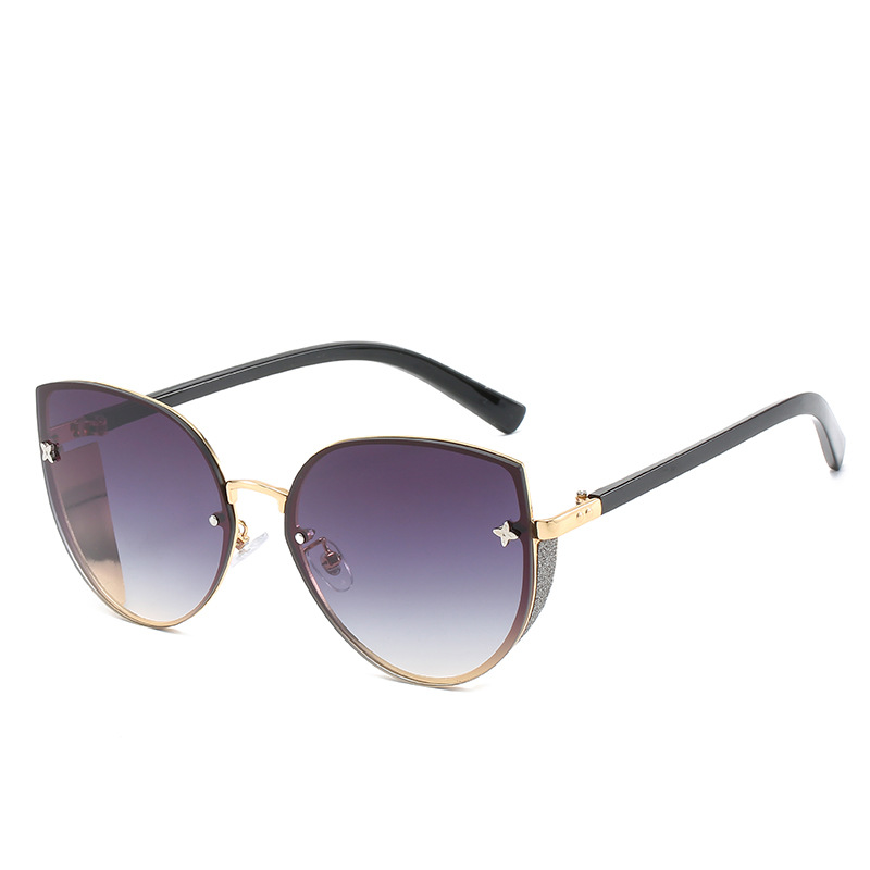 

2019 Cute Chic Cateye Sunglasses For Women Classic Vintage Rimless Glasses Woman Fashion Designer Shades Oculos De Sol