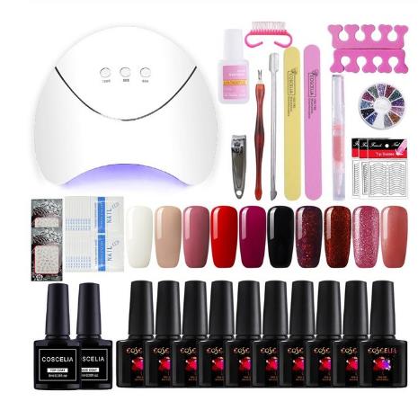 

Manicure Set For Nail Gel 8ml Nail Polish Set Nail Art Tools For Manicure Semi Permanent UV Gel All For Manicure Pedicure Tools, As show