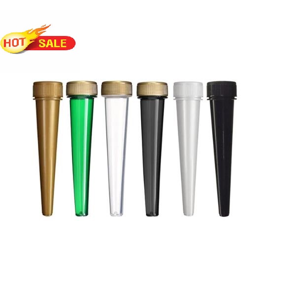 

preroll packaging Conical Tube 98mm 120mm Childproof air tight smell proof Rolling paper Cigar Holder With CR lids