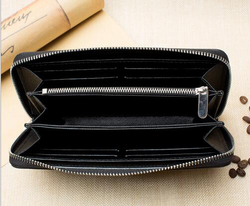 

new Single-zip wallet the most stylish way to carry around money cards and cmen leather purse card holder long businessoins famous design, L=v=brown letter printing