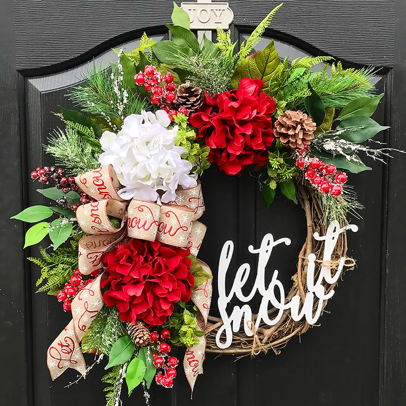 

Handmade Multi Flowers Berry Leaf Pine Cone Wreath Summer Fall Front Door Wall Fireplace Floral Home Decor