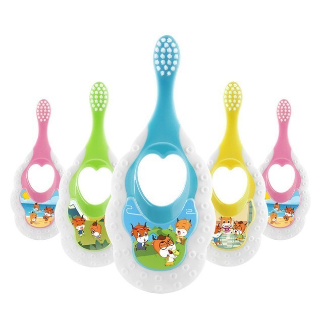Baby Toothbrush Soft Anti Slip Handle Cartoon For Toddler Kids Newborn Oral Care C18112601-image-435581558