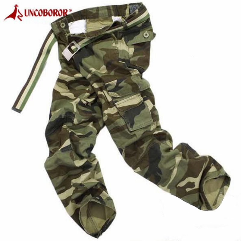 Men's Pants Mens Cargo Camouflage Combat Overalls Cotton Multi-pocket Baggy Trousers Hip Hop Joggers Army Tactical