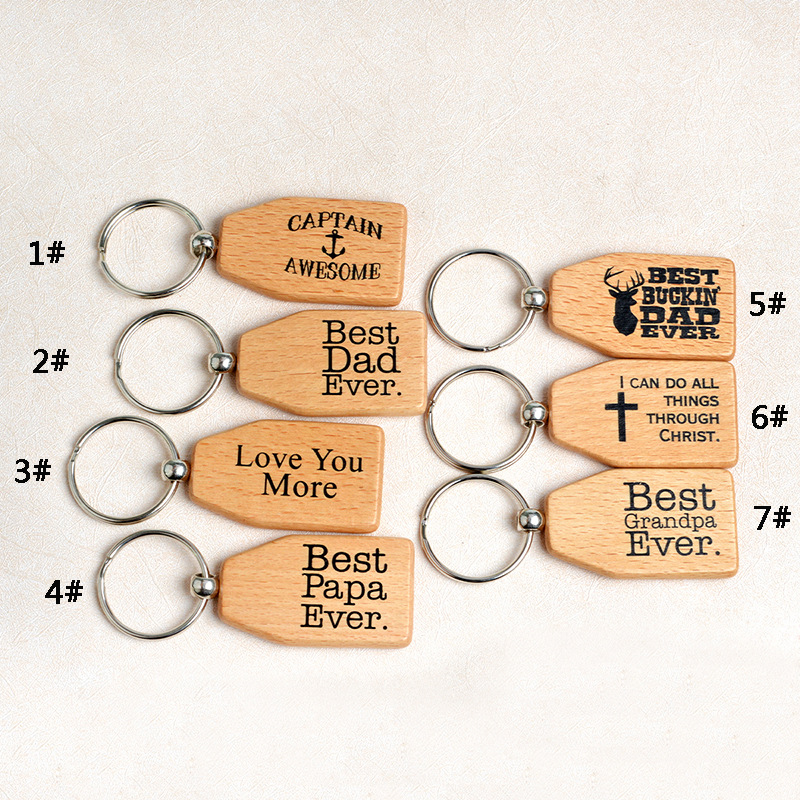 

Best Family Ever Keychain Dad Papa Grandpa Love You More Wooden Key Chain Key Ring Car Keyring Family Jewelry Handbag Pendant Gift BC VT1154