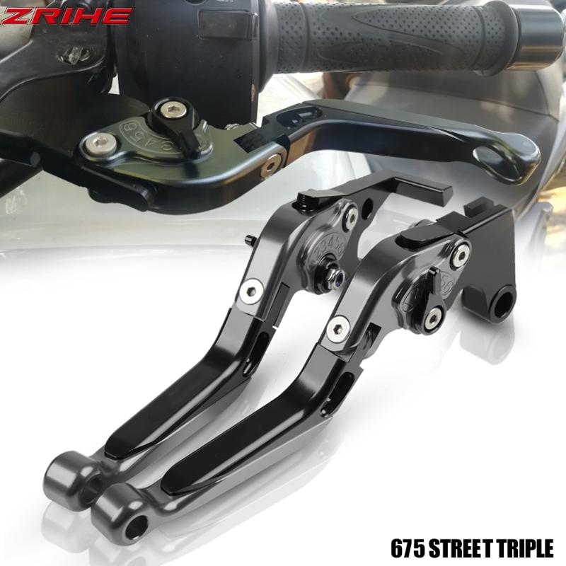 

For TRIUMRH 675 STREET TRIPLE 2008-2016 Motorcycle Accessories Clutch Brake Lever Aluminum Extendable Adjustable Foldable Levers