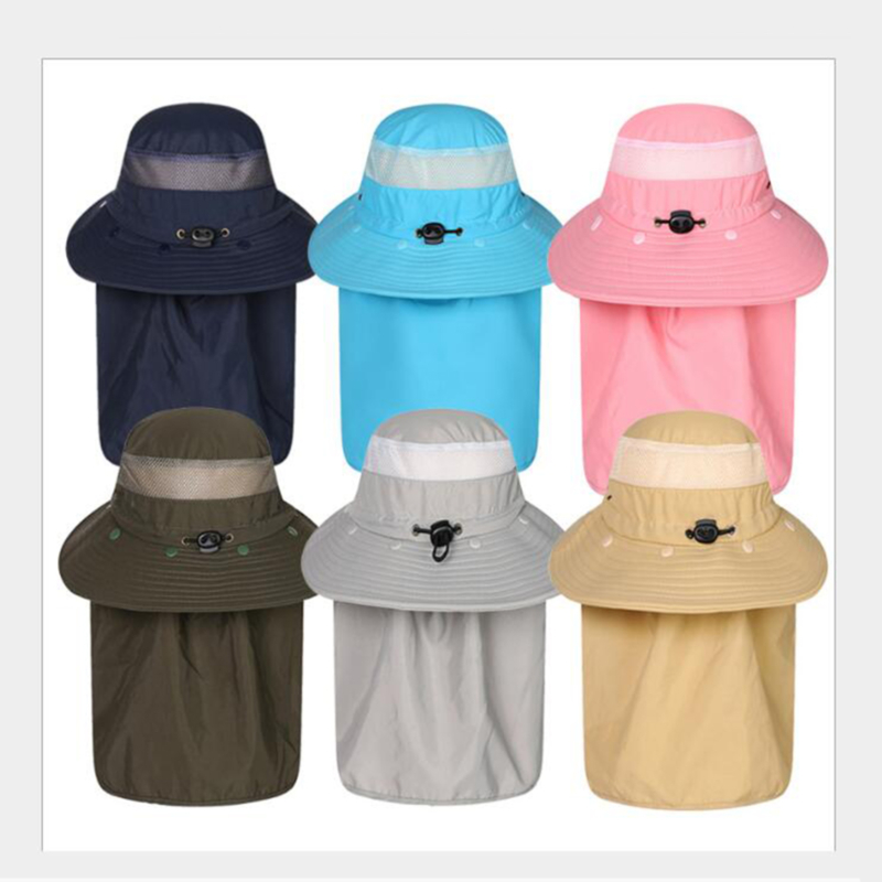 

Summer Sunscreen anti-ultraviolet Face Neck Hat Work Leisure High Quality Breathable Outdoor Fishing Anti Ultraviolet Hat, Khaki