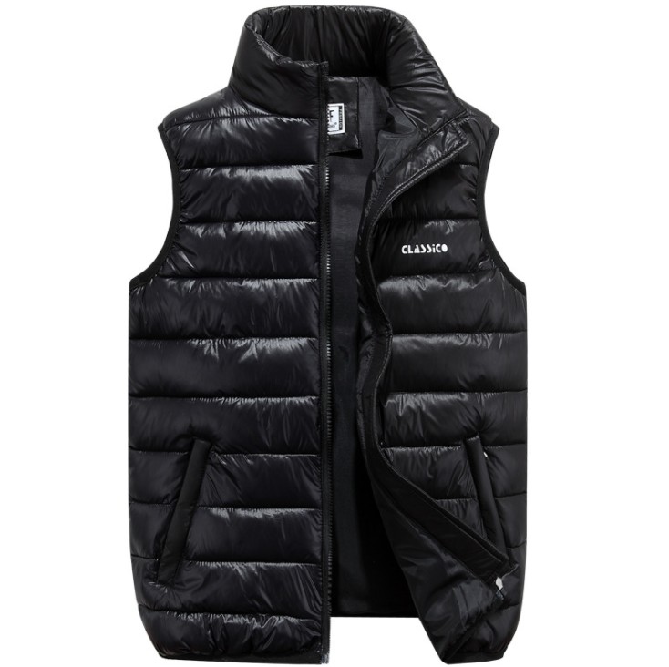 

Big Size Men Vest Waistcoat Winter Jacket Down Vests Thicken Warm Blue Black Men's Coat Sleeveless Cotton Jacket Male Brand Clothing
