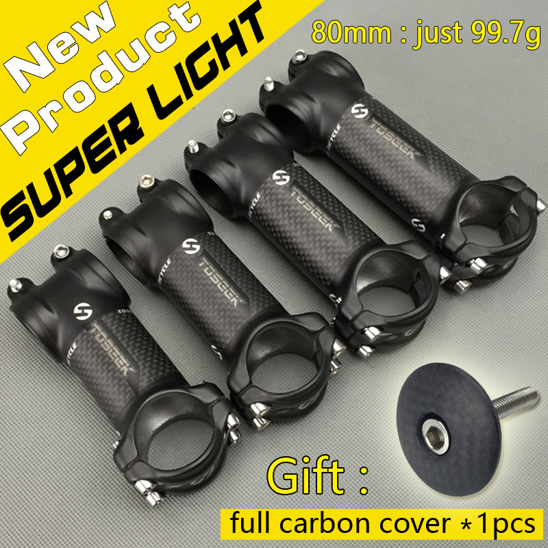 

New Mountain Bike Alloy + Carbon Fiber Racing Wheel Carbon Bike Stem Mtb Bike Parts 31,8 *80 /90 /100 /110mm Super Light