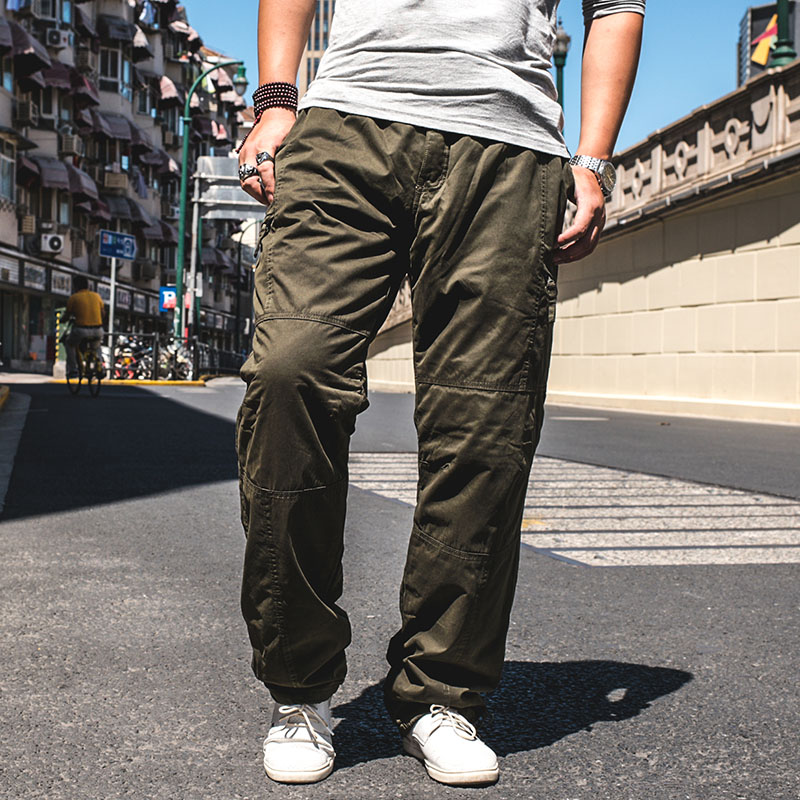 

Mens Tactical Long Cargo Pants Winter Fleece Lined Casual Trouser Multi Pockets Zipper Men Elastic Waist Cargo Pants, Black