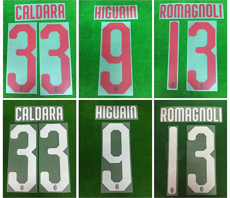 

2018-20 Milan HIGUAIN #9 ROMAGNOLI #13 Printing Name Number Set Jersey patch wholesale patch.