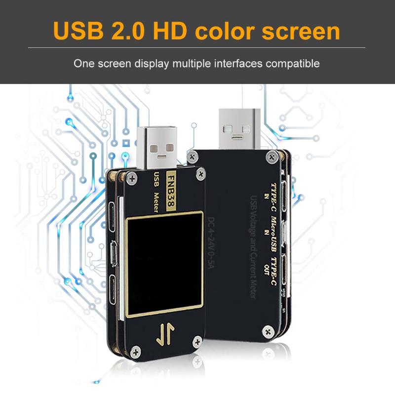 

FNB38 USB LCD Current Voltmeter QC4 PD3.0 2.0 PPS Fast Charging Protocol Tester