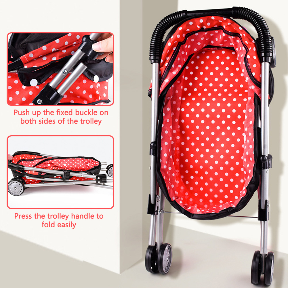 Doll Stroller Baby Stroller Trolley Nursery Furniture Toys Doll Trolley Toy Simulated Stroller
