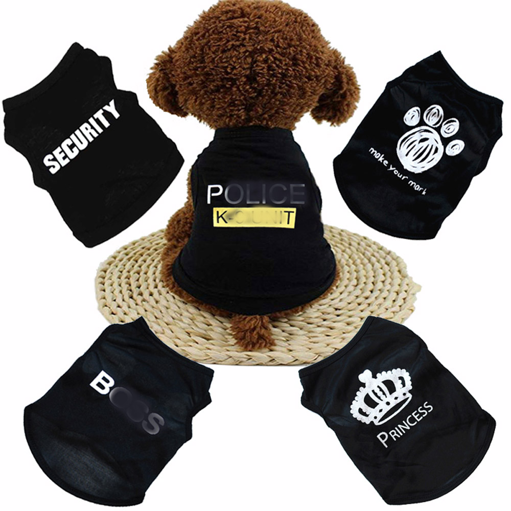 

Dog Apparel Clothes DHL Free New Summer Dogs Cat Vest Small Sweater Pets supply Cartoon Clothing t shirt For Puppy Chihuahua Pet Supplies Jumpsuit Outfit, As shown