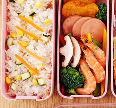 Schulhaus 900ml Gesunde Brotdose 3-lagig Weizenstroh Bento Boxen Mikrowelle