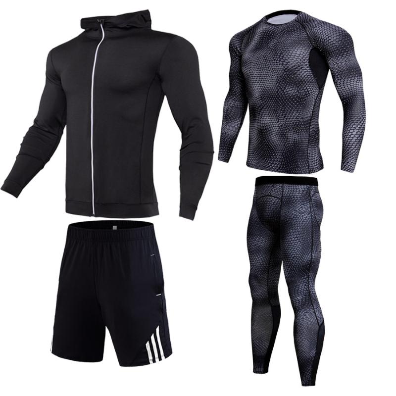 

Warm winter Men's Sportswear Compressed Gym Clothing Sports suit xxxxl Sweatsuit Men Tights Track suit Cycling base layer, Shorts 1