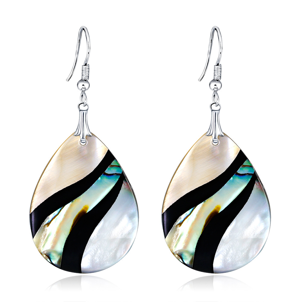 Wholesale Abalone Earrings Geometric Shell Earrings Dangle Colorful Unique Charms Women Earrings Jewelry Decoration ES1D025 free shipping-image-473754700