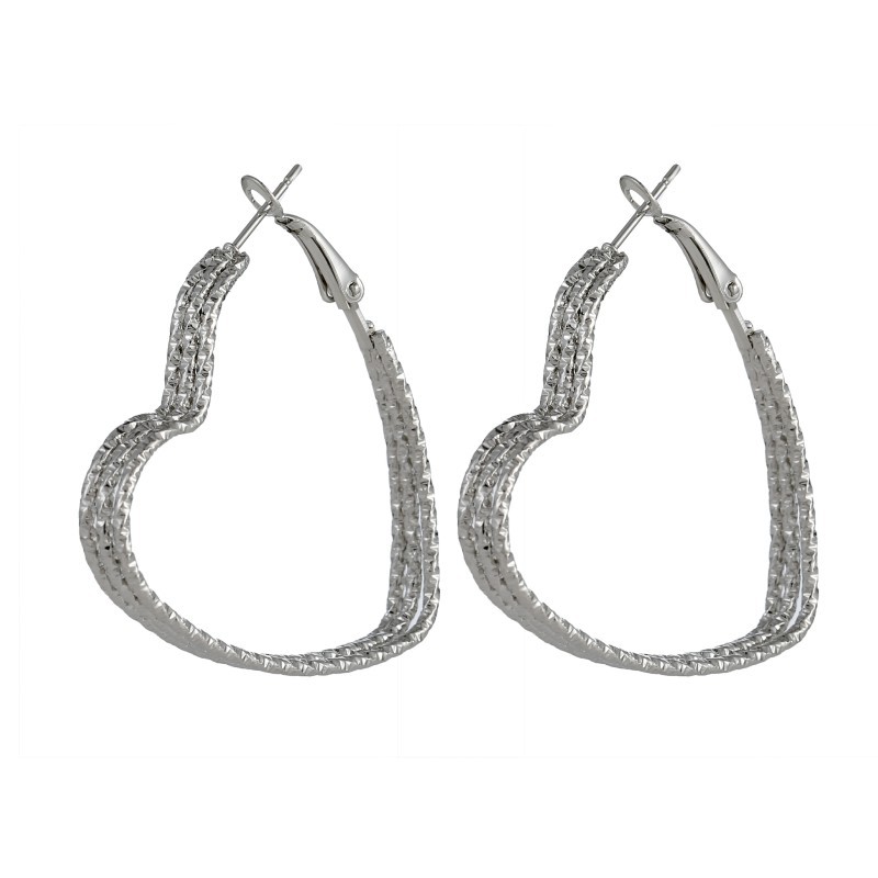 

Charm Heart Hoop Earrings For Women Korean Fashion Large Multi-layer Female Modern Creative Party Jewelry Gift
