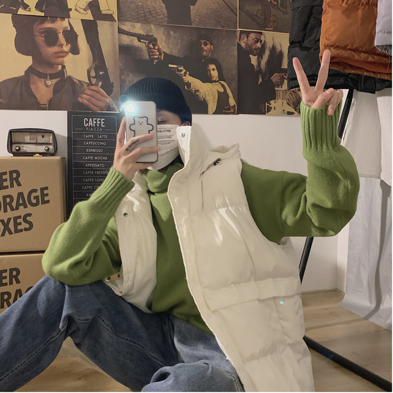 

UYUK2019 Winter New Collection Of Loose Thickened Solid Color Casual Hooded Men' Waistcoat Tide Sleeveless Cotton Vest Homme, Black