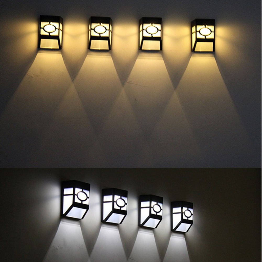 

Bright Solar Power Classic Wall Lamp Outdoor Rainproof 2-LED Panel Light