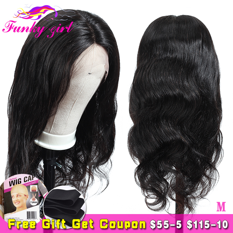 

Funky Girl Body Wave 13x6 Lace Front Human Hair Wigs For Black Women Pre Plucked Malaysia Remy 13*4 Lace Front Wig Glueless 8-24, Natural color