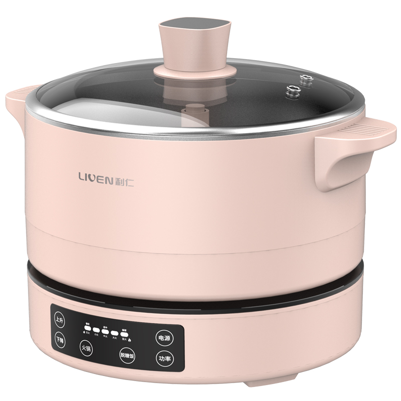 

220V 4L Household Electric Hotpot Automatic Lift Hot Pot Maker Machine Sugar-free Rice Cooker EU/AU/UK/US Plug