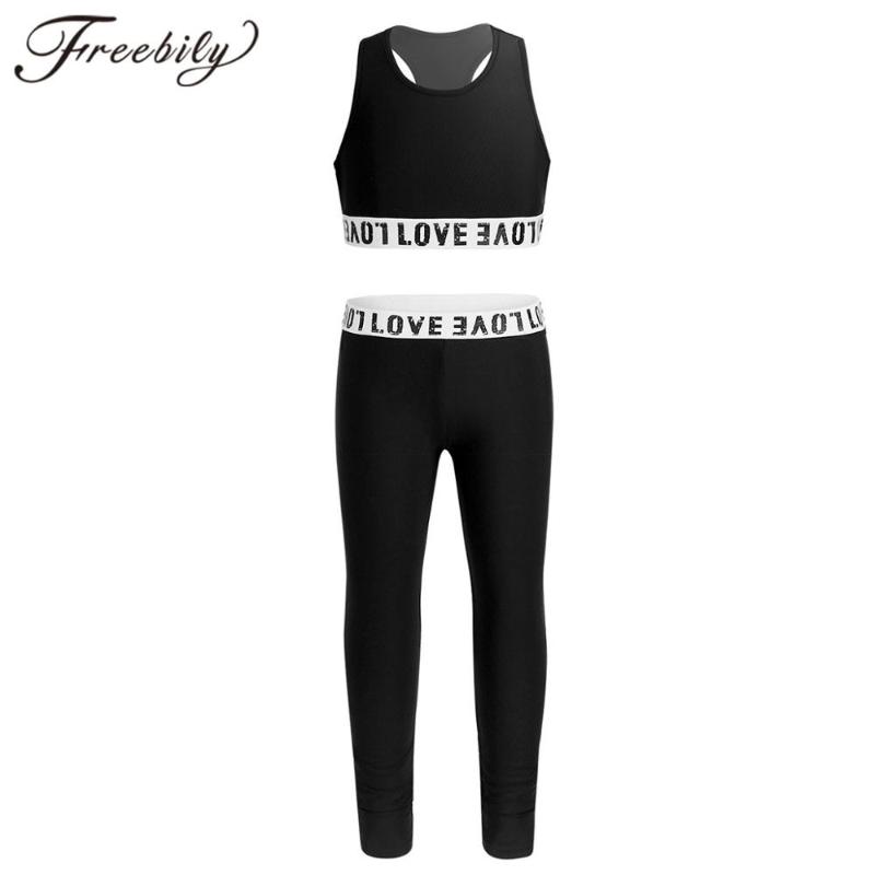 girls sports crop top and leggings