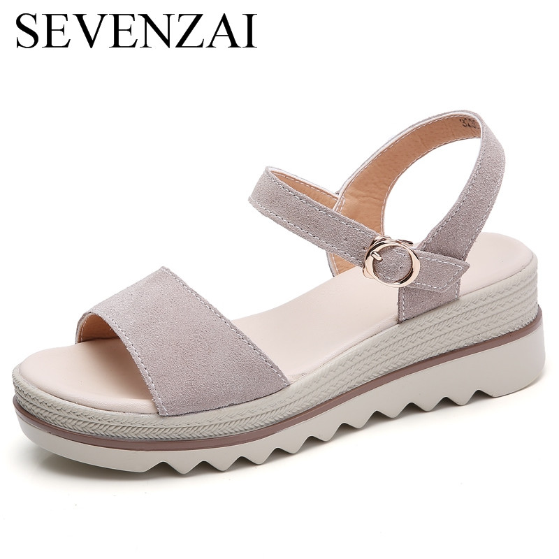 

elegant women wedge shoes trend style laides height heels sandals summer beach dress female moccasins lady platform sandal shoes, Black