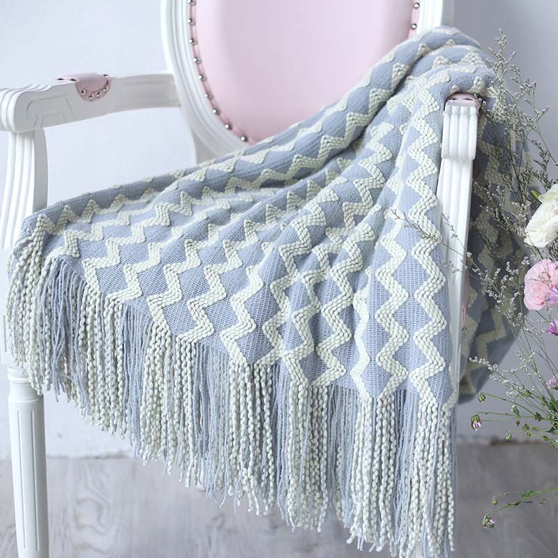 

Soft Thread Blanket Summer Throw Blankets Nap Air-conditioned Room Tippet 120*200cm Two Side Tassel