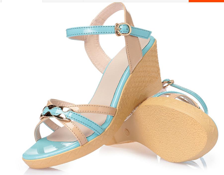 

2019 Women's Sandals in Summer with New style Slope heel Thick bottom waterproof table @64, Red